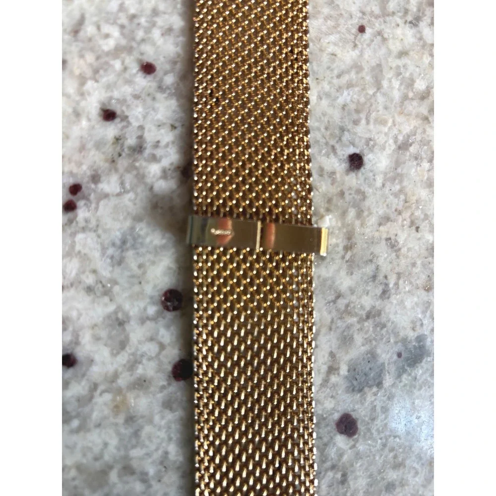 Napier Vintage Gold Tone Mesh Belt Woven Metal Adjustable Buckle Accessory